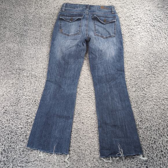 KUT From The Kloth Jeans Women 4 Blue Nikki Mid Rise Ankle Flare Denim Casual - Picture 2 of 10